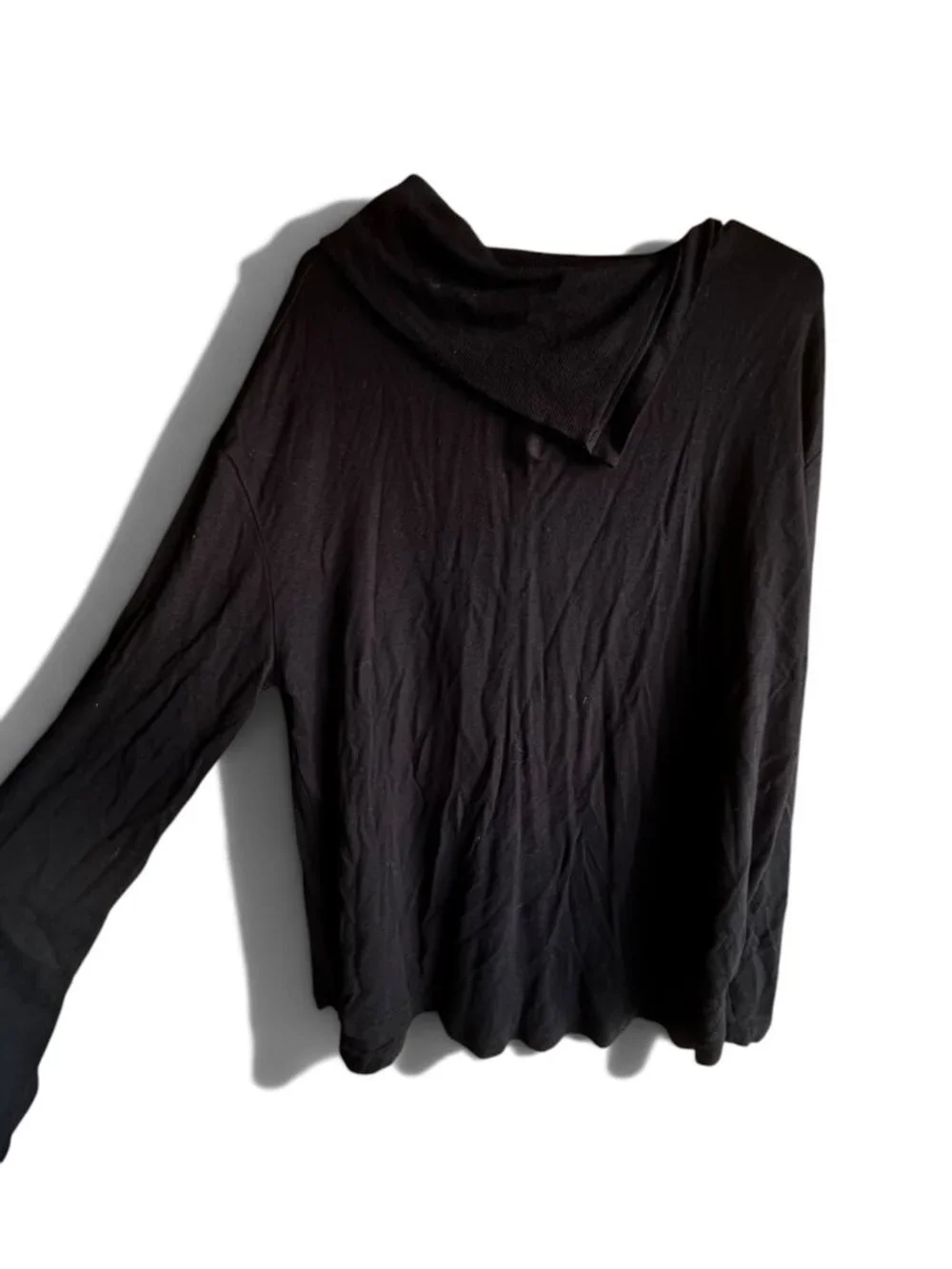 Cynthia Rowley Black Cowl Neck Long Sleeve Pullover Top Size M